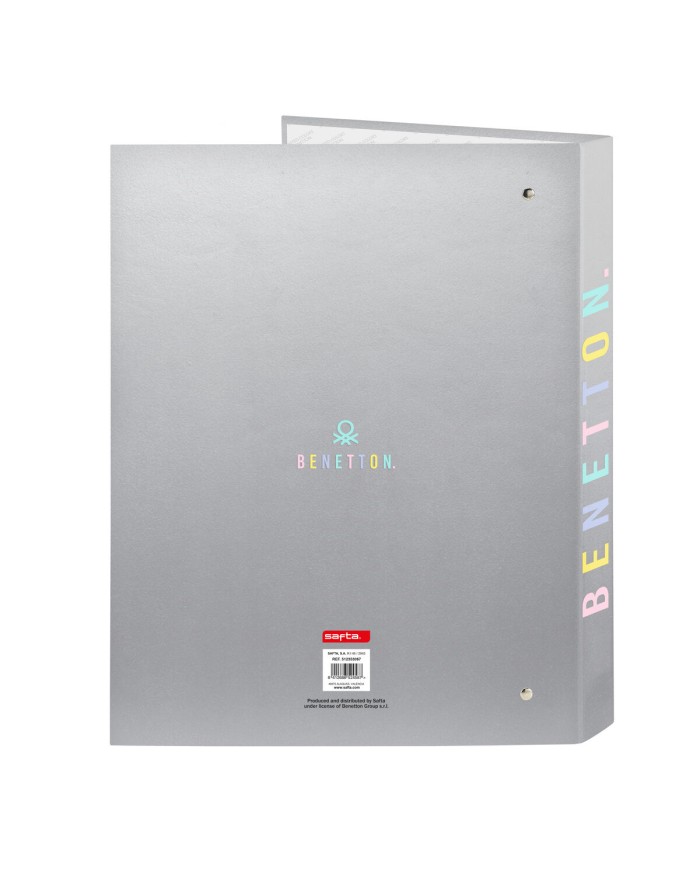 Raccoglitore ad anelli Benetton Silver Argentato A4 26.5 x 33 x 4 cm