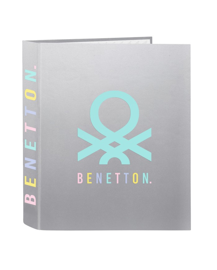 Raccoglitore ad anelli Benetton Silver Argentato A4 27 x 33 x 6 cm Raccoglitore ad anelli Benetton Silver Argentato A4 27 x 33 x 6 cm