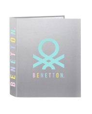 Raccoglitore ad anelli Benetton Silver Argentato A4 26.5 x 33 x 4 cm