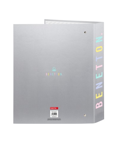 Raccoglitore ad anelli Benetton Silver Argentato A4 27 x 33 x 6 cm Raccoglitore ad anelli Benetton Silver Argentato A4 27 x 33 x 6 cm