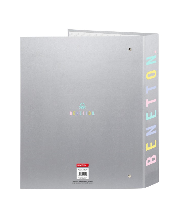 Raccoglitore ad anelli Benetton Silver Argentato A4 27 x 33 x 6 cm Raccoglitore ad anelli Benetton Silver Argentato A4 27 x 33 x 6 cm