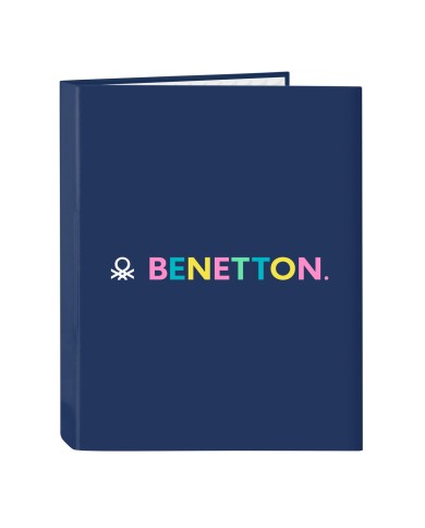 Raccoglitore ad anelli Benetton Cool Blu Marino A4 26.5 x 33 x 4 cm