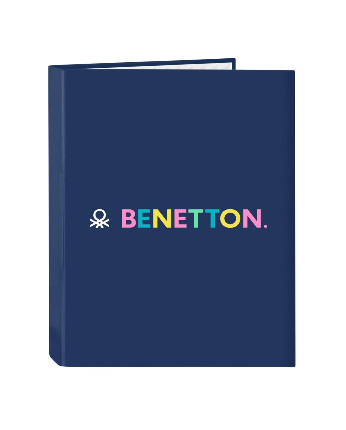 Raccoglitore ad anelli Benetton Cool Blu Marino A4 26.5 x 33 x 4 cm