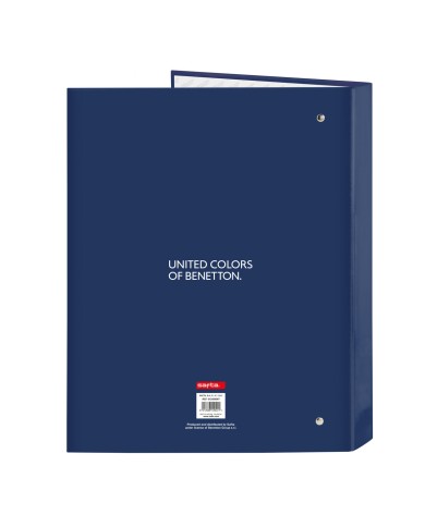Raccoglitore ad anelli Benetton Cool Blu Marino A4 26.5 x 33 x 4 cm