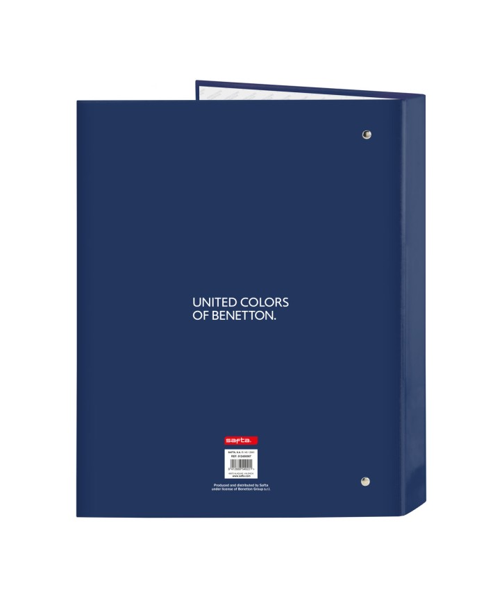 Raccoglitore ad anelli Benetton Cool Blu Marino A4 26.5 x 33 x 4 cm