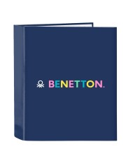 Raccoglitore ad anelli Benetton Cool Blu Marino A4 27 x 33 x 6 cm