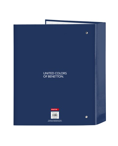 Raccoglitore ad anelli Benetton Cool Blu Marino A4 27 x 33 x 6 cm