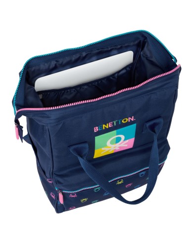Zaino per Portatile Benetton Cool Blu Marino 27 x 40 x 19 cm Zaino per Portatile Benetton Cool Blu Marino 27 x 40 x 19 cm