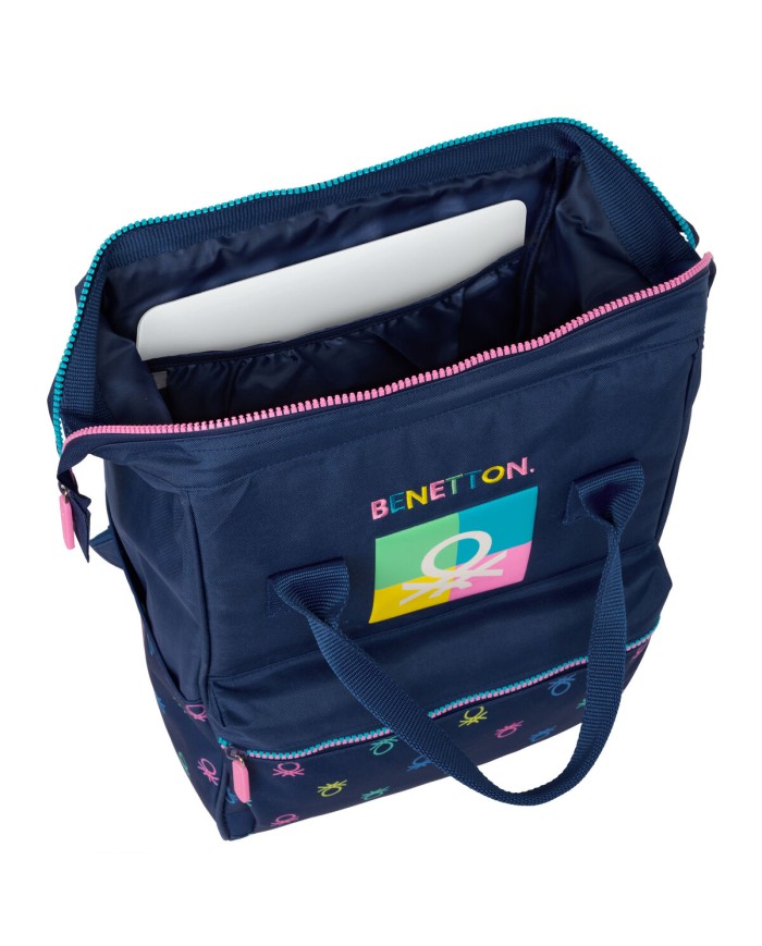 Zaino per Portatile Benetton Cool Blu Marino 27 x 40 x 19 cm