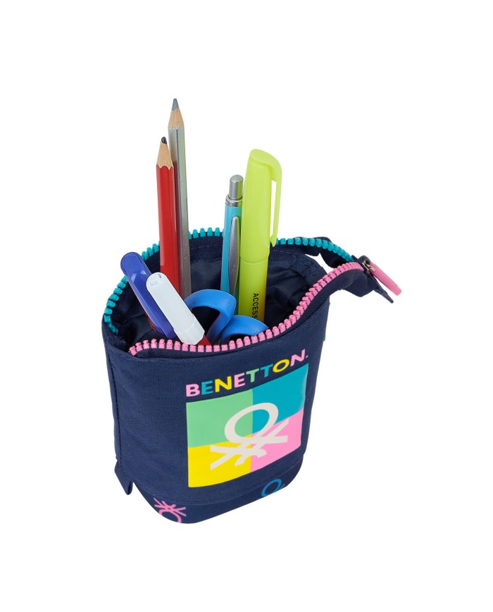 Astuccio Portapenne Benetton Cool Blu Marino 8 x 19 x 6 cm Astuccio Portapenne Benetton Cool Blu Marino 8 x 19 x 6 cm