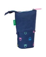 Astuccio Portapenne Benetton Cool Blu Marino 8 x 19 x 6 cm Astuccio Portapenne Benetton Cool Blu Marino 8 x 19 x 6 cm