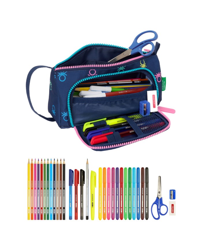 Astuccio per la Scuola con Accessori Benetton Cool Blu Marino 20 x 11 x 8.5 cm (32 Pezzi) Astuccio per la Scuola con Accessori Benetton Cool Blu Marino 20 x 11 x 8.5 cm (32 Pezzi)