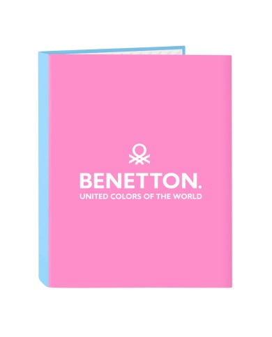 Raccoglitore ad anelli Benetton Spring Rosa Blu cielo A4 26.5 x 33 x 4 cm