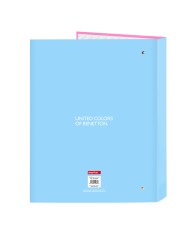 Raccoglitore ad anelli Benetton Spring Rosa Blu cielo A4 26.5 x 33 x 4 cm