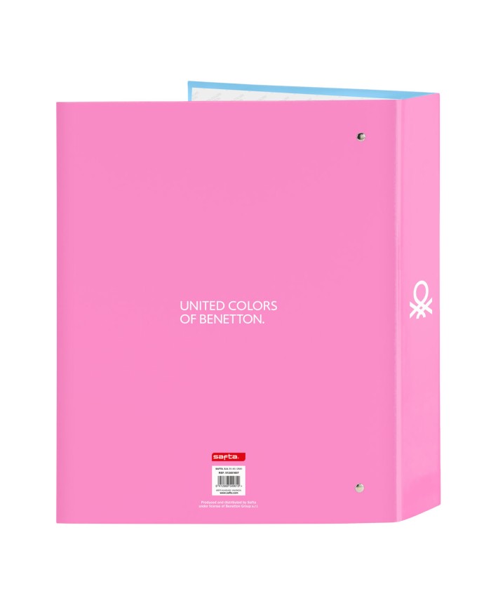 Raccoglitore ad anelli Benetton Spring Rosa Blu cielo A4 27 x 33 x 6 cm Raccoglitore ad anelli Benetton Spring Rosa Blu cielo A4 27 x 33 x 6 cm