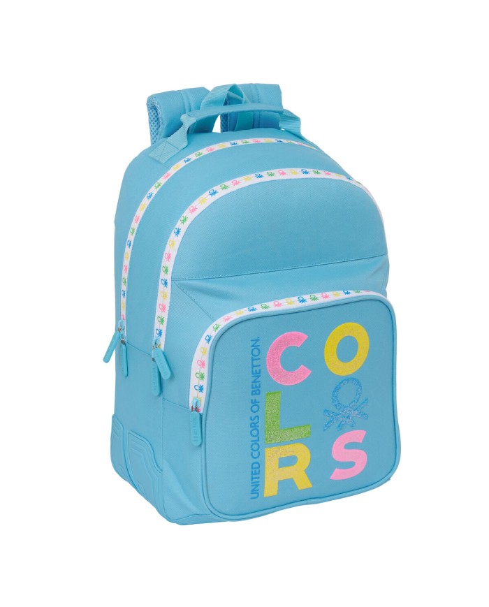 Zaino Scuola Benetton Spring Celeste 32 x 42 x 15 cm