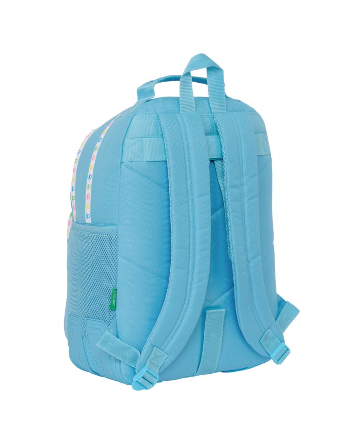 Zaino Scuola Benetton Spring Celeste 32 x 42 x 15 cm