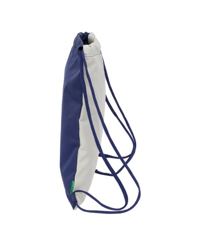 Zainetto con Cordini Benetton Varsity Grigio Blu Marino 35 x 40 x 1 cm Zainetto con Cordini Benetton Varsity Grigio Blu Marino 35 x 40 x 1 cm