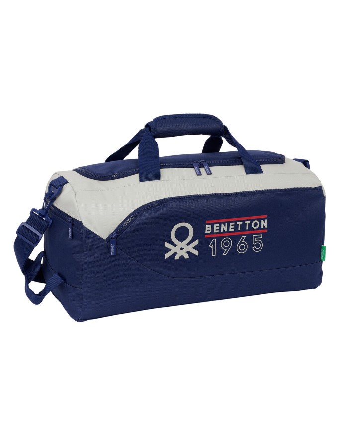 Borsa da Palestra Benetton Varsity Grigio Blu Marino 50 x 25 x 25 cm
