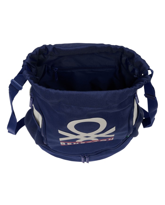 Zaino a Sacca per Bambini Benetton Varsity Grigio Blu Marino 35 x 40 x 1 cm