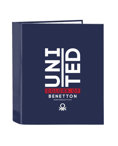 Raccoglitore ad anelli Benetton Varsity Blu Marino A4 27 x 33 x 6 cm