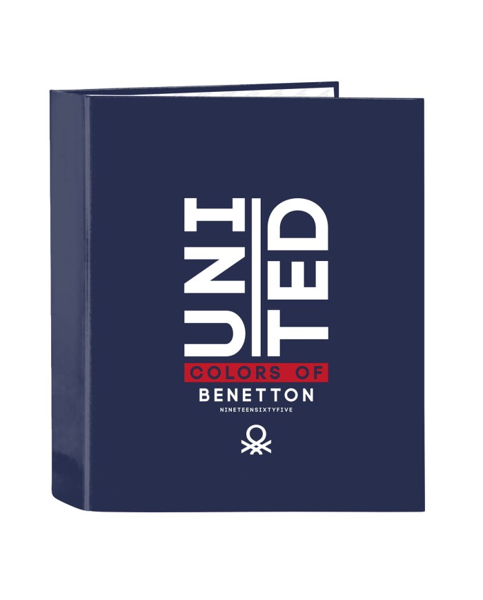 Raccoglitore ad anelli Benetton Varsity Blu Marino A4 27 x 33 x 6 cm