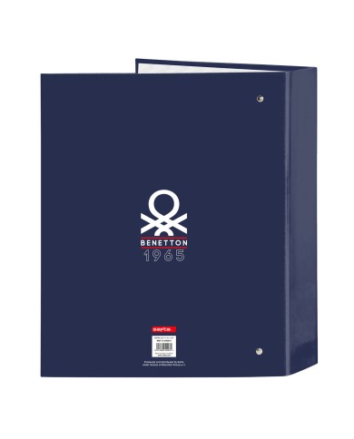 Raccoglitore ad anelli Benetton Varsity Blu Marino A4 27 x 33 x 6 cm
