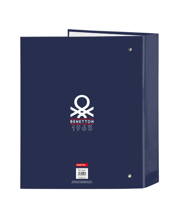 Raccoglitore ad anelli Benetton Varsity Blu Marino A4 27 x 33 x 6 cm