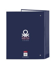 Raccoglitore ad anelli Benetton Varsity Blu Marino A4 27 x 33 x 6 cm