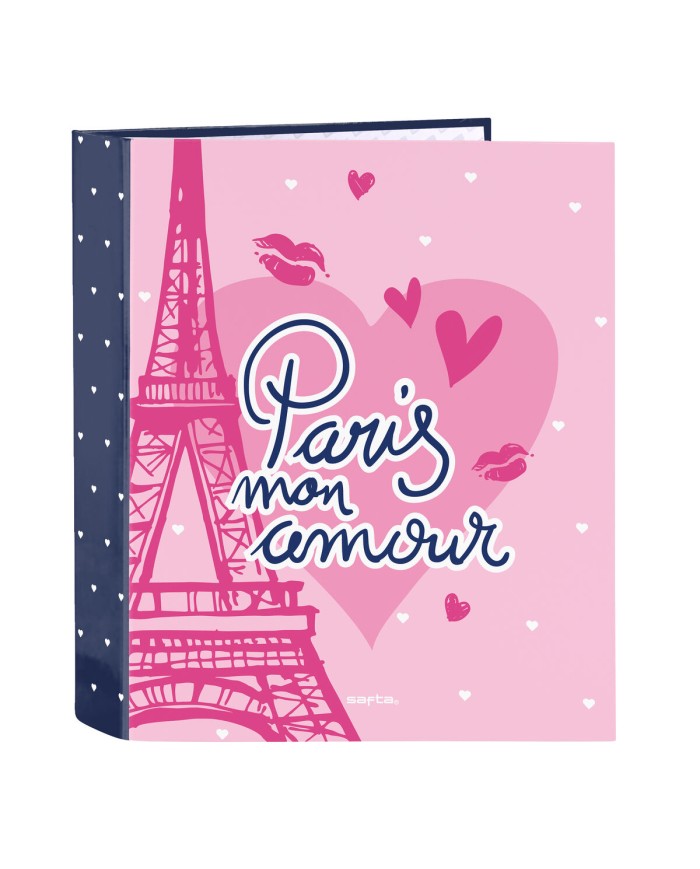 Raccoglitore ad anelli Safta Paris Rosa Blu Marino A4 27 x 33 x 6 cm
