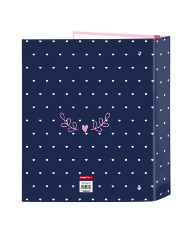 Raccoglitore ad anelli Safta Paris Rosa Blu Marino A4 27 x 33 x 6 cm