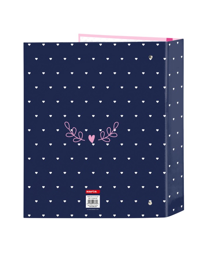 Raccoglitore ad anelli Safta Paris Rosa Blu Marino A4 27 x 33 x 6 cm