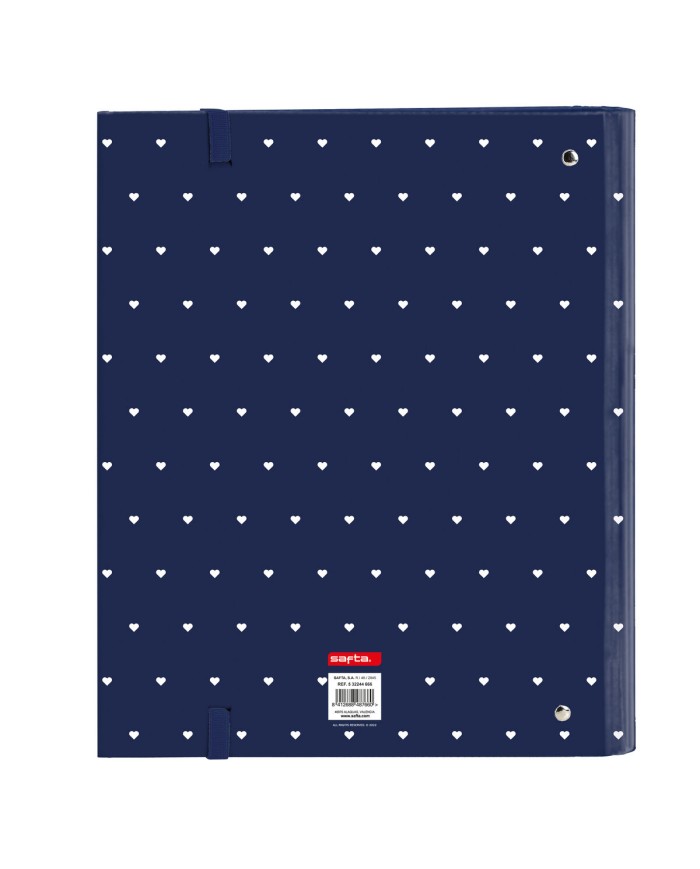 Raccoglitore ad anelli Safta Paris Rosa Blu Marino 27 x 32 x 3.5 cm