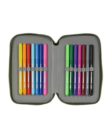 Plumier Triplo Safta Dark forest Nero Verde 12.5 x 19.5 x 5.5 cm (36 Pezzi) Plumier Triplo Safta Dark forest Nero Verde 12.5 x 19.5 x 5.5 cm (36 Pezzi)