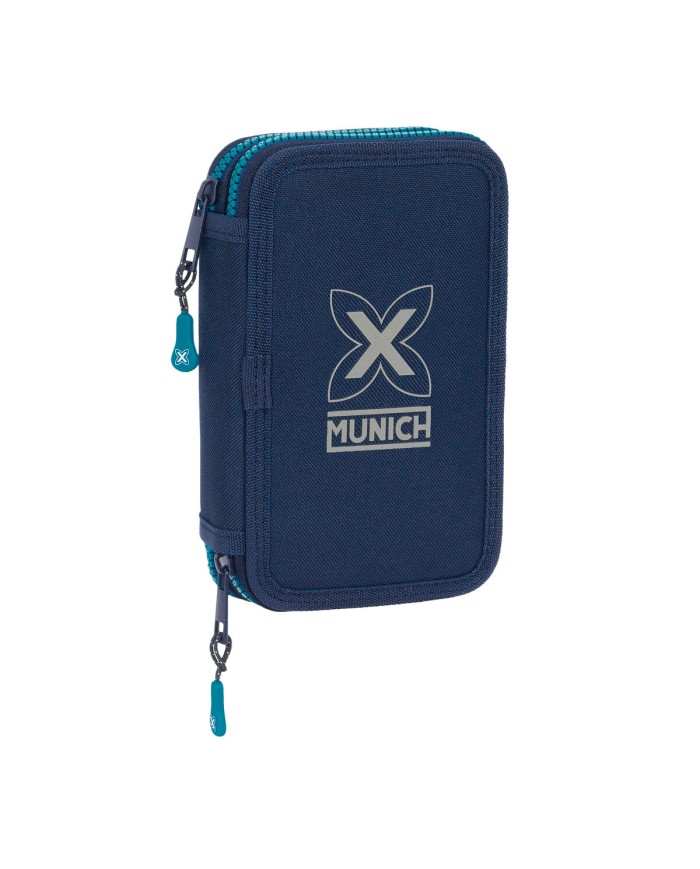 Astuccio Doppio Munich Nautic Blu Marino 12.5 x 19.5 x 4 cm 28 Pezzi