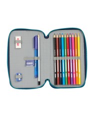 Astuccio Doppio Munich Nautic Blu Marino 12.5 x 19.5 x 4 cm 28 Pezzi