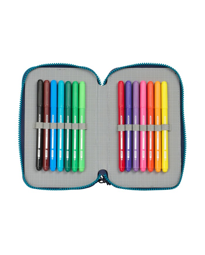 Astuccio Doppio Munich Nautic Blu Marino 12.5 x 19.5 x 4 cm 28 Pezzi