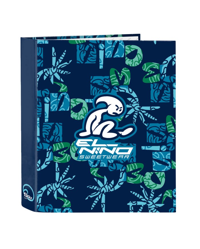 Raccoglitore ad anelli El Niño Glassy Blu Marino A4 27 x 33 x 6 cm