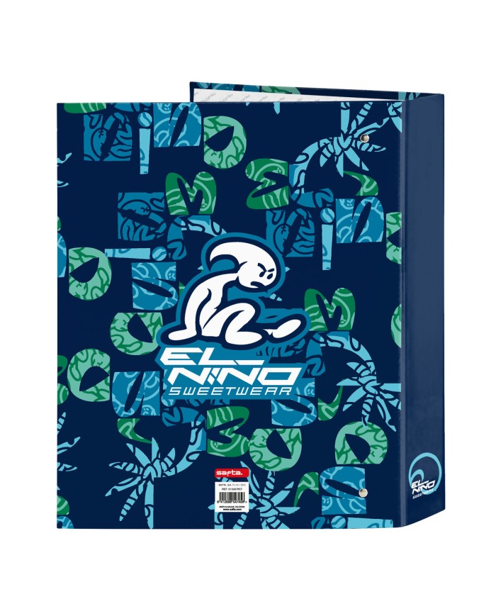 Raccoglitore ad anelli El Niño Glassy Blu Marino A4 27 x 33 x 6 cm