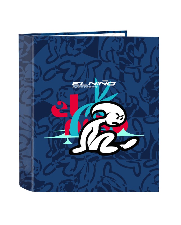 Raccoglitore ad anelli El Niño Paradise Blu Marino A4 27 x 33 x 6 cm
