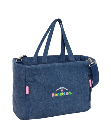 Borsa Benetton Denim Azzurro 40 x 31 x 17 cm Borsa Benetton Denim Azzurro 40 x 31 x 17 cm