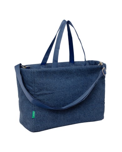Borsa Benetton Denim Azzurro 40 x 31 x 17 cm