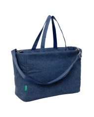 Borsa Benetton Denim Azzurro 40 x 31 x 17 cm Borsa Benetton Denim Azzurro 40 x 31 x 17 cm