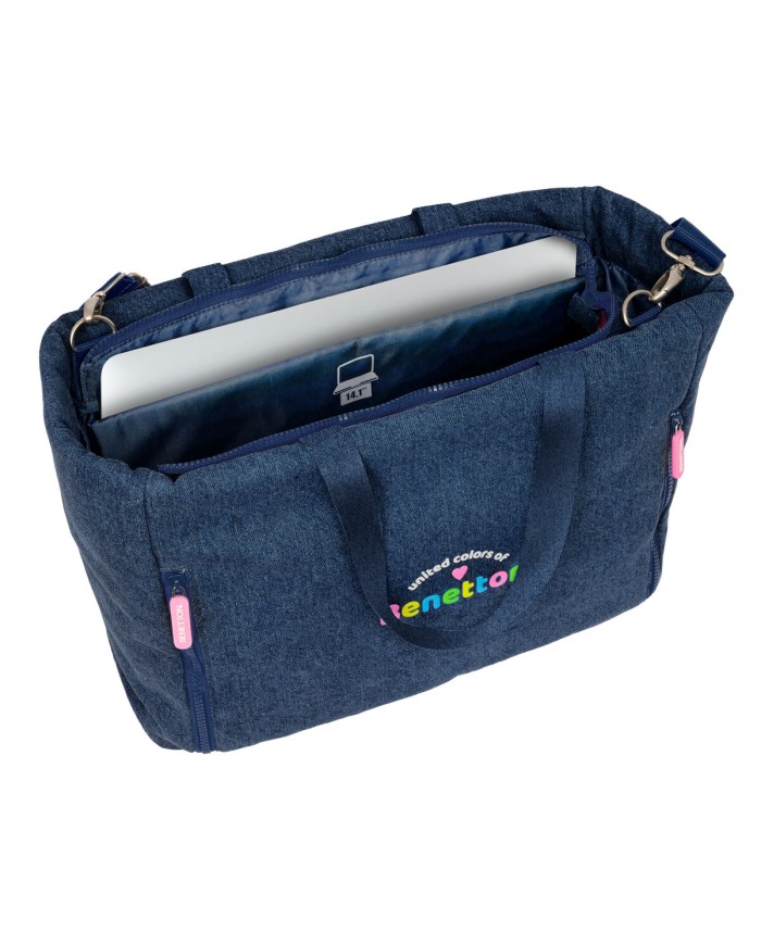 Borsa Benetton Denim Azzurro 40 x 31 x 17 cm Borsa Benetton Denim Azzurro 40 x 31 x 17 cm