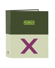 Raccoglitore ad anelli Munich Caviar Nero 27 x 32 x 3.5 cm