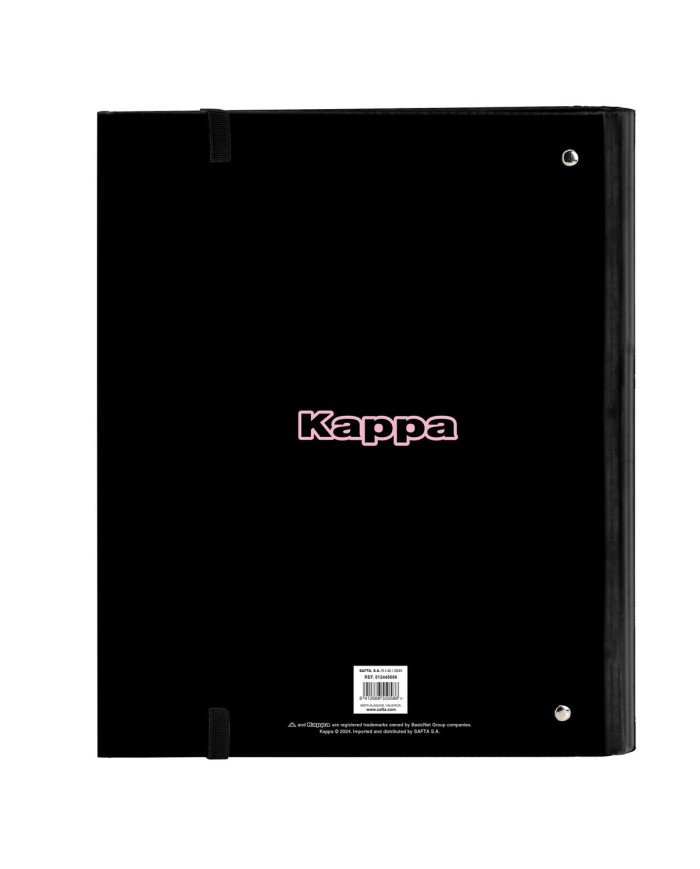 Raccoglitore ad anelli Kappa Silver pink Nero Rosa 27 x 32 x 3.5 cm