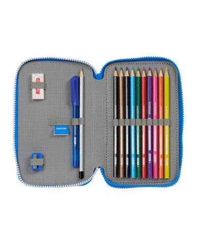 Astuccio Doppio R. C. Deportivo de La Coruña Azzurro 12.5 x 19.5 x 4 cm (28 Pezzi)