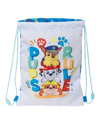 Zainetto con Cordini The Paw Patrol Pups rule Azzurro 26 x 34 x 1 cm