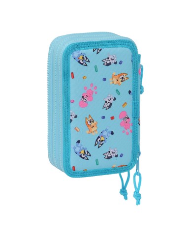 Plumier Triplo Bluey Blu cielo 12,5 x 19,5 x 5,5 cm 36 Pezzi