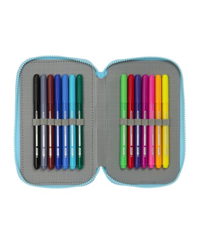 Plumier Triplo Bluey Blu cielo 12,5 x 19,5 x 5,5 cm 36 Pezzi